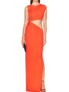 Atlein Collective Orange Cutout Dress
